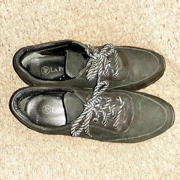 LA PINTA-Black Nubuck/Shimmery Leather-Sneakers - Picture 6 of 7